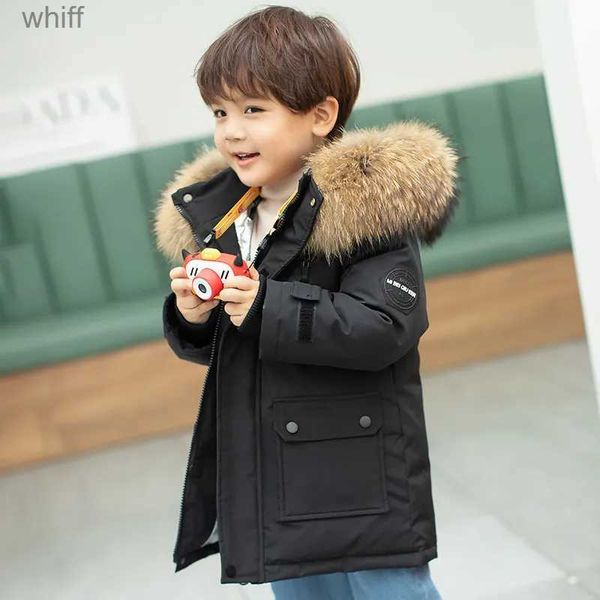 Down Coat Children Winter Down Jacket Boy toddler girl clothes Thick Warm Hooded faux fur Coat Kids Parka spring Teen clothing OuterwearL231