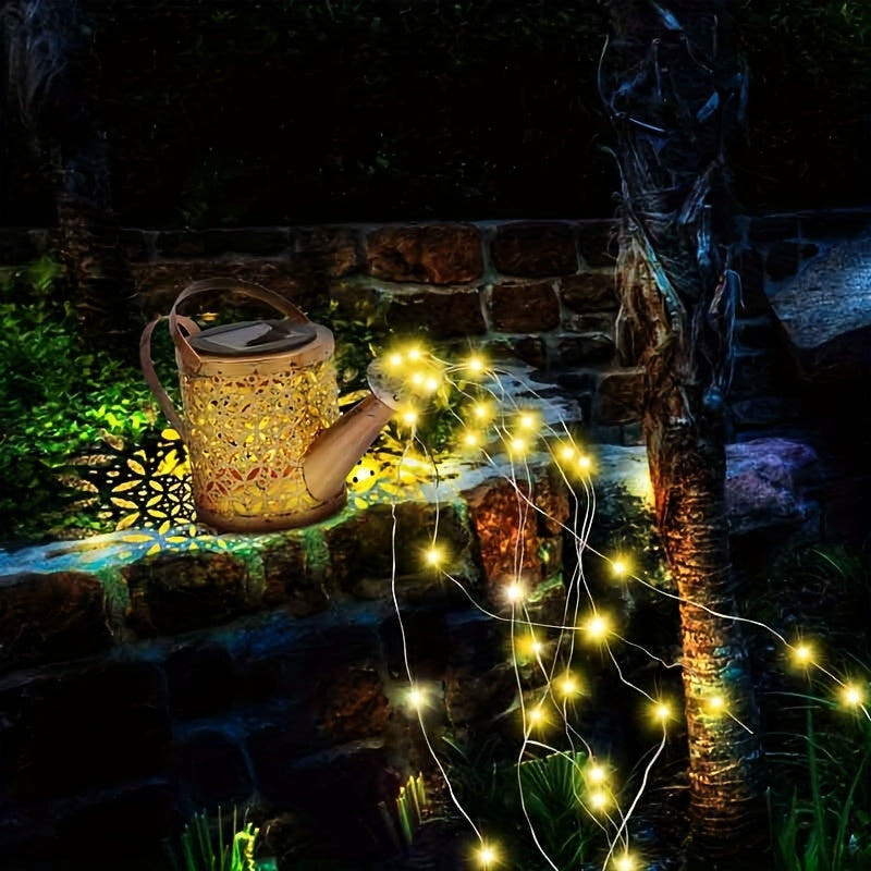 TEMU Solar Powered Watering Can Garden Art Decorations With Luminous Function