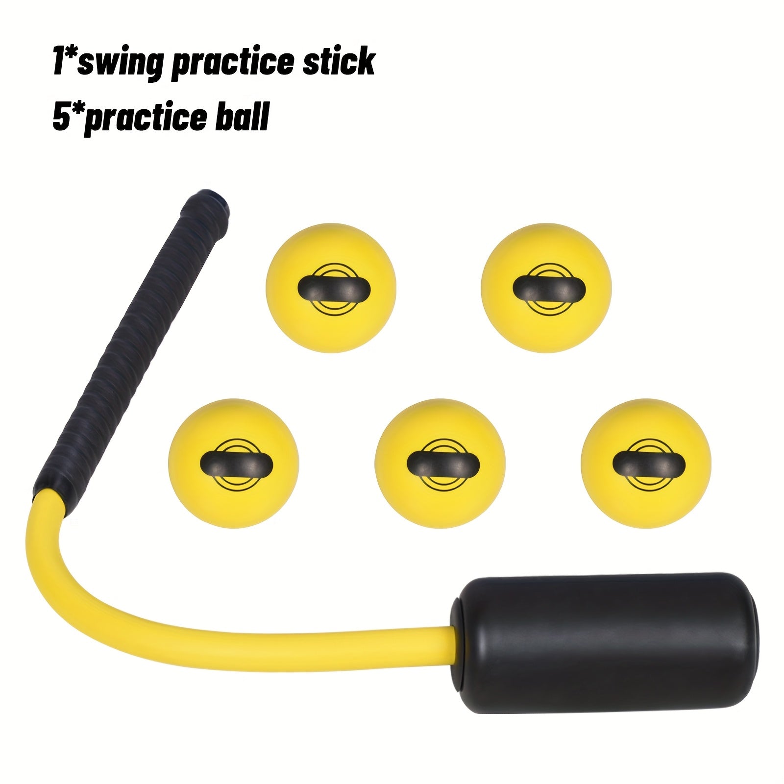 TEMU Kaiersn Baseball & Softball Swing Trainer With 5 Soft Practice Balls - Swing Trainer Stick, Ergonomic Design For To Correct Swing Mechanics,