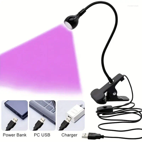 Nail Dryers Purple Light Multifunctional High Quality Manicure UV Glue Curing Lamp With Clip And Switch USB One Multipurpose