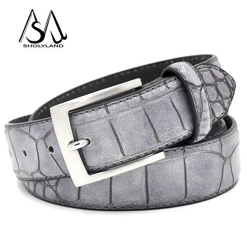 2024 Mens PU Leather Buckle Belt Jeans Long Pants Decoration New Fashionable and Versatile Casual Belt Crocodile Pattern Belt L250821
