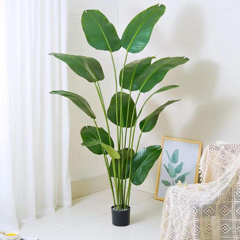 Decorative Flowers Wreaths 82cm-32 In Artificial Leaf Plants Large Banana Tree Fake Leaves Bonsai Garden Home Living Room Decoration