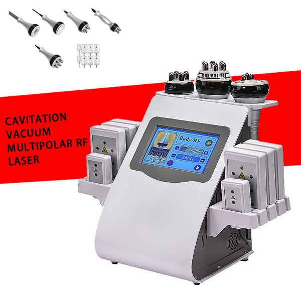 2024 New Desktop 40k Multifunctional Ultrasonic Cavitation Vacuum 6 Handles Cavitation Machine With Radio Frequency Lipo Laser Machine