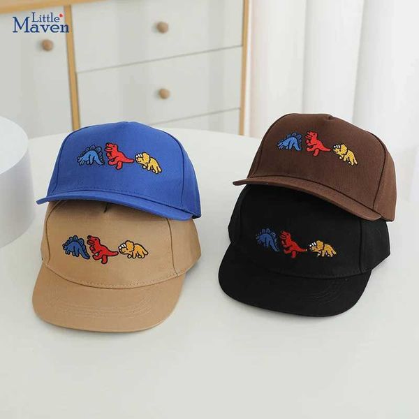 Childrens Kids Fashion Baseball Caps for Girls Boys Spring Summer Baby Sun Hats Animals Dinosaurs Printed Toddler Peaked Caps Z250118