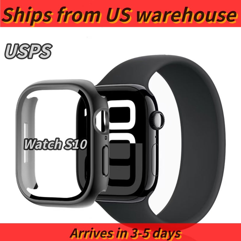 US Stock for S10 Series Smartwatch Silicone Protective Case Accessory with 46mm Watch Face - Fitness & Sports, Silicone Case, Compatible with iOS an
