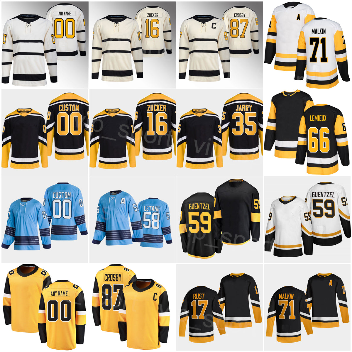 Men Kids Women Reverse Retro Hockey 58 Kris Letang Jersey 59 Jake Guentzel 71 Evgeni Malkin 87 Sidney Crosby 17 Bryan Rust 66 Lemieux 16 Jason Zucke