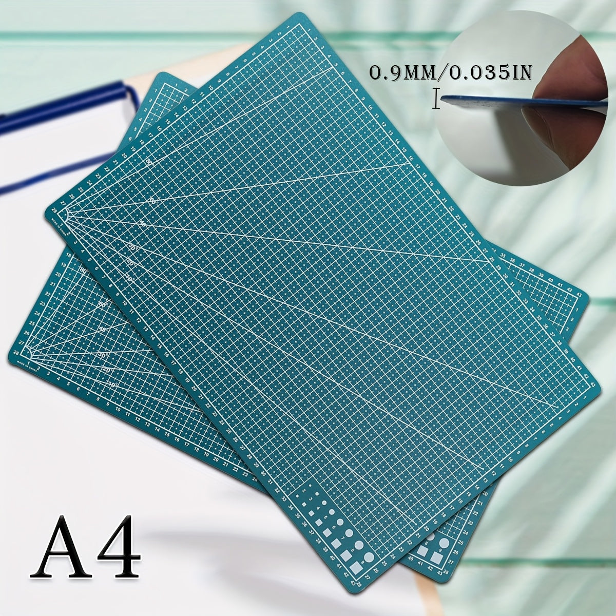 TEMU Precision A4 Rotary Cutting Mat - Durable Pp Material For Sewing & Scrapbooking, Ideal For Crafters & Diy Enthusiasts - Protects & Ensures