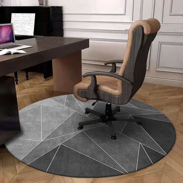 Vikama Light Luxury Geometric Round Crystal Velvet Carpet Home Decoration Non-Slip Office Computer Gaming Chair Floor MatC250102