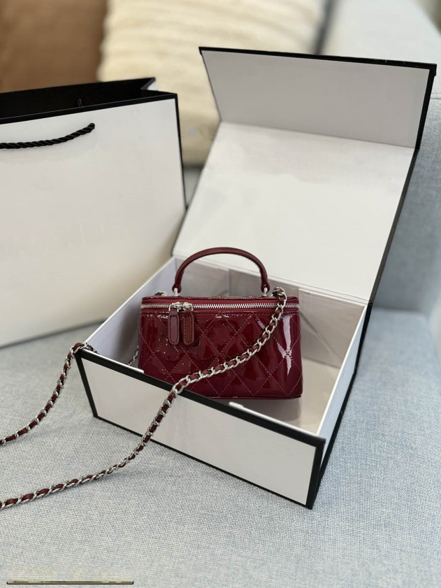 10A Evening Bags Womens Vanity Box Designer Bags Top Handle Totes Quilted Matelasse Chain Shoulder Handbag Cosmetic Caid Lipstick Holder Mini 16cm