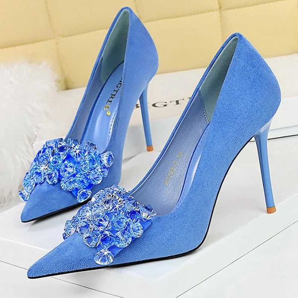 Sandals Bigtree Shoes 2024 Rhinestone Womens Pump Bow Knot High Salto Altos Sapatos Banquetes Sapatos High Shoes Slim High 9cm q241121