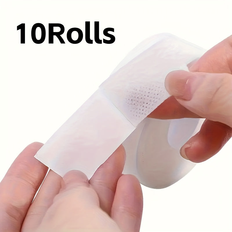 TEMU 5-10 Rolls Invisible Self-adhesive Breathable Shirt Collar & Cuff Sweat Pads - Absorbent Stain Absorbers, Strong , Comfortable For Shirts,