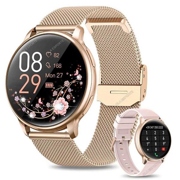 For Galaxy New Gt1 Smartwatch Women HD etooth Call Blood Pressure Monitor Waterproof Voice Assistant Smart Watch 2024XJ250108