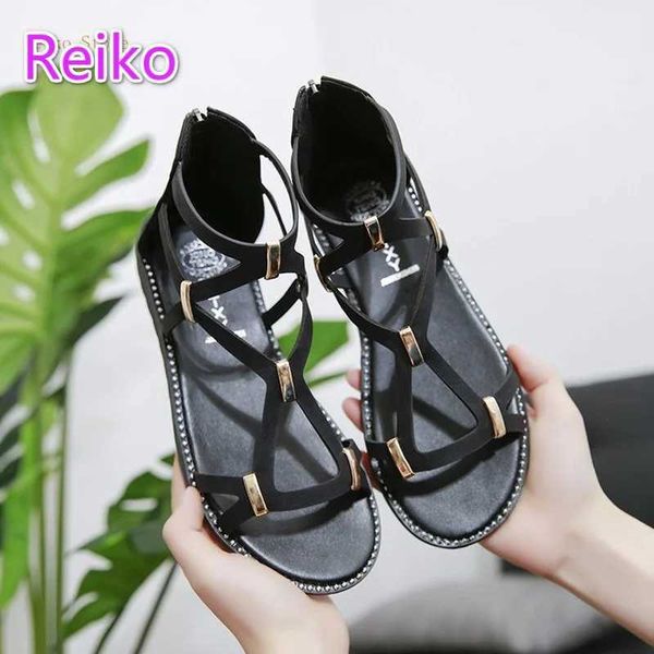 Strappy flat sandals women soft-soled comfortable and lightweight soft-soled sandals Womens slip-on shoes zapatos mujer verano CL240806