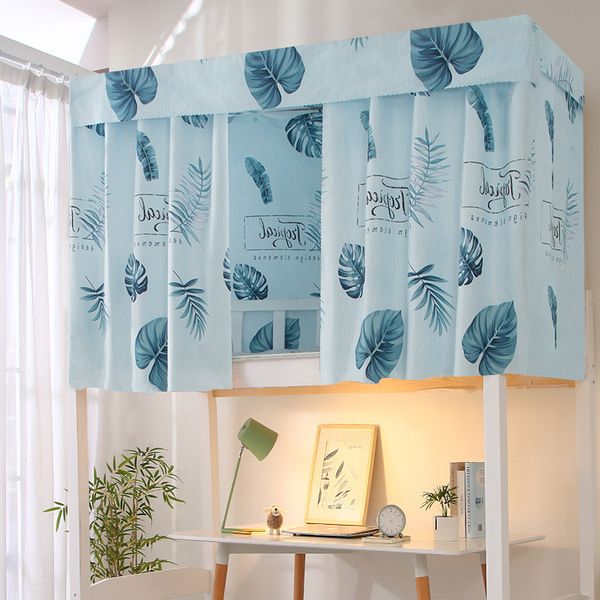 NEW Printed Dormitory Bed Curtain with Rope & Clasp College Single Bed Shade Cloth for 4-4.5 inch Bunk Bed