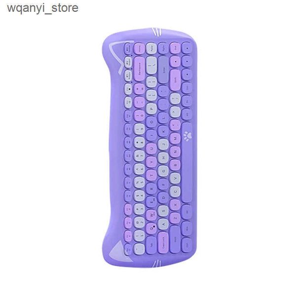 Keyboards Ajazz 308I 84 key wireless Bluetooth keyboard with cute retro circular keyboard suitable for PC laptops of various systems L240910