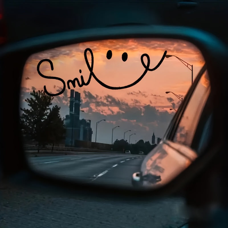 TEMU 2pcs Vinyl Smile Decal Stickers For Walls And Vehicles - Removable Waterproof Art For Bedroom, Living Room, Nursery, And Doorway Home Decor -