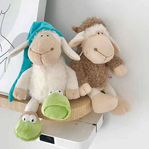Plush Dolls 35CM Cute Sheep Plush Toys Soft Stuffed Cartoon Animal Lamb Stuffed Dolls Baby Accompany Toys for KidsY241216D69J