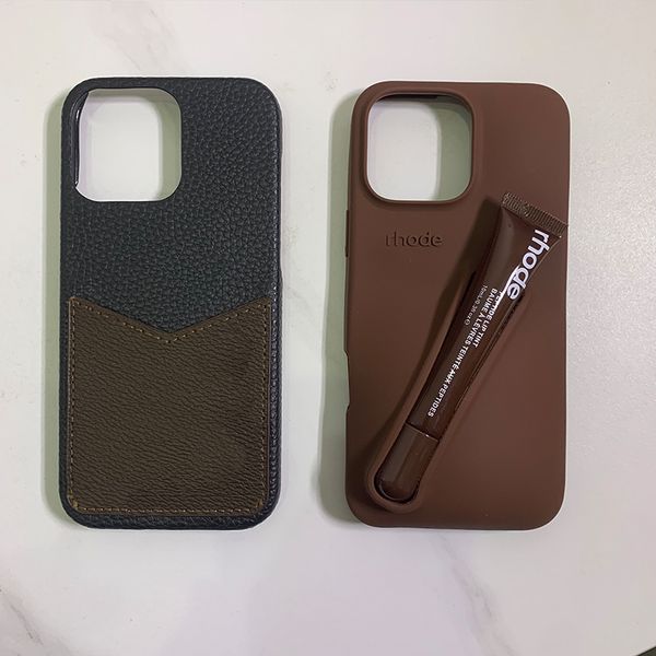 rhode phone case Lipstick Portable Case Lip Gloss Lipstick Lip Balm 3D Make-Up Silicone Phone Case for iPhone 16 15 14 13 12 Pro Max Holder