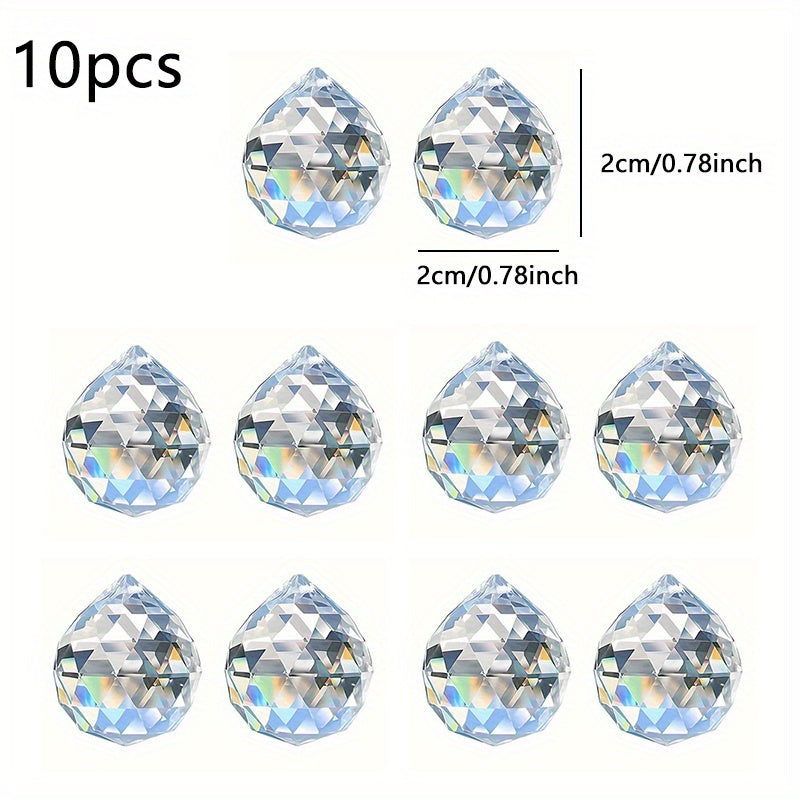 TEMU Crystal Ball Prism 20 Mm For Chandeliers, Vintage Table Lamps, Ceiling Lamps, Christmas Trees, Window Displays, Wedding Displays, Curtains