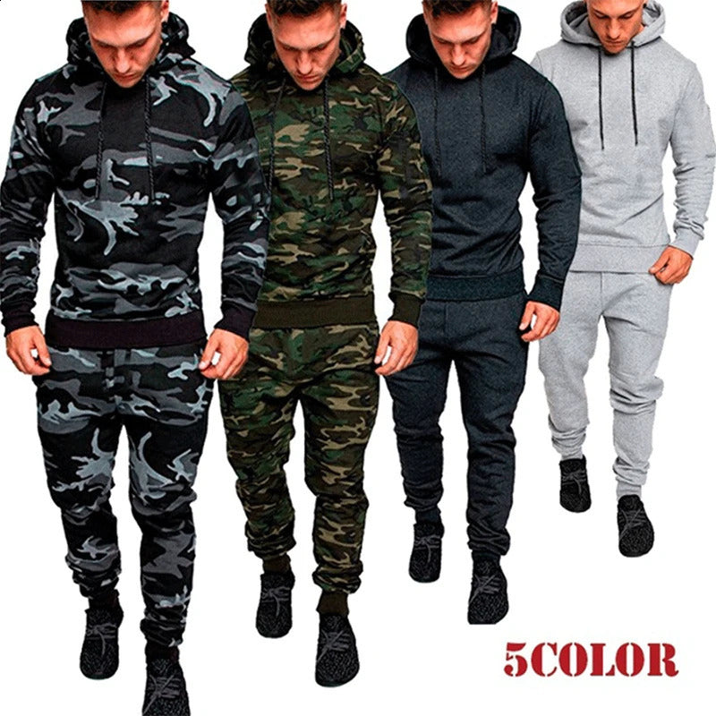 Mens Clothing Fashion Tracksuits Sports Wear Camo Jogging Suits Hooded Tracksuit Set Clothes HoodiesSweatpants SweatSuits 241121