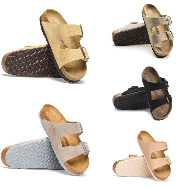 tops designer shoes flat slippers high quality men leather scuffs outdoor micro suede classics gladiator casual summer beach women slide san