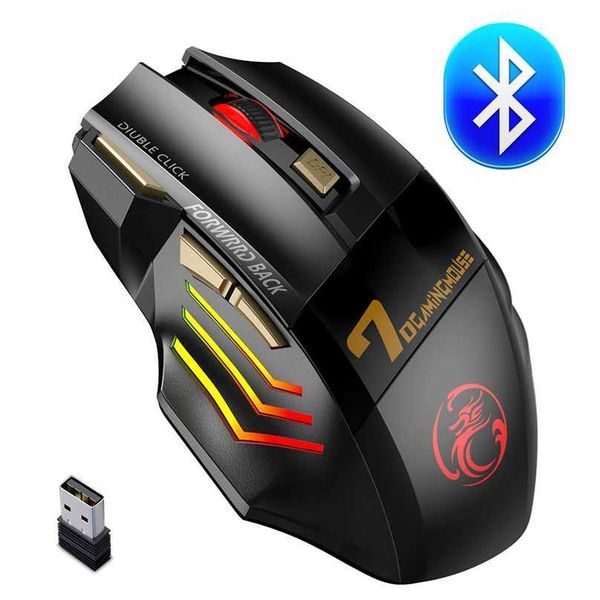 Wireless Gaming Mouse Bluetooth Wireless Mouse Rechargeable Computer Mouse Gamer Ergonomic Mause Silent USB RGB Mice For PC Game Y240820