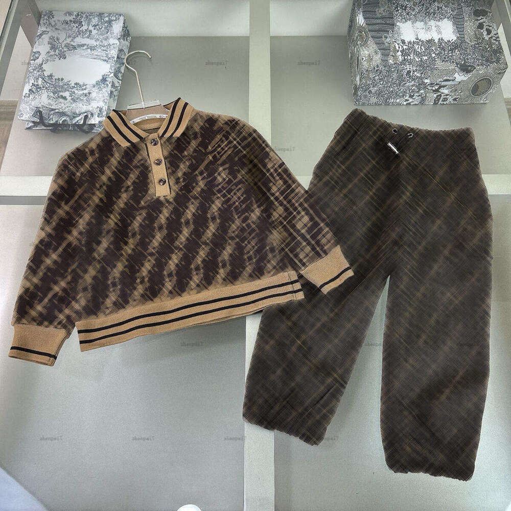 Top baby Tracksuits Autumn two-piece set Kids designer Clothes POLO shirt and Letter jacquard casual pants A678X19N167