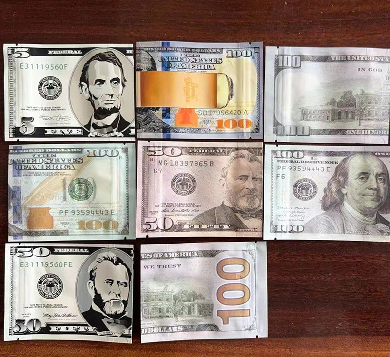 100 US dollars packing bags 3.5g 100 sub film 9.5 * 12.5CM package plastic mylar packaging bags polyester package