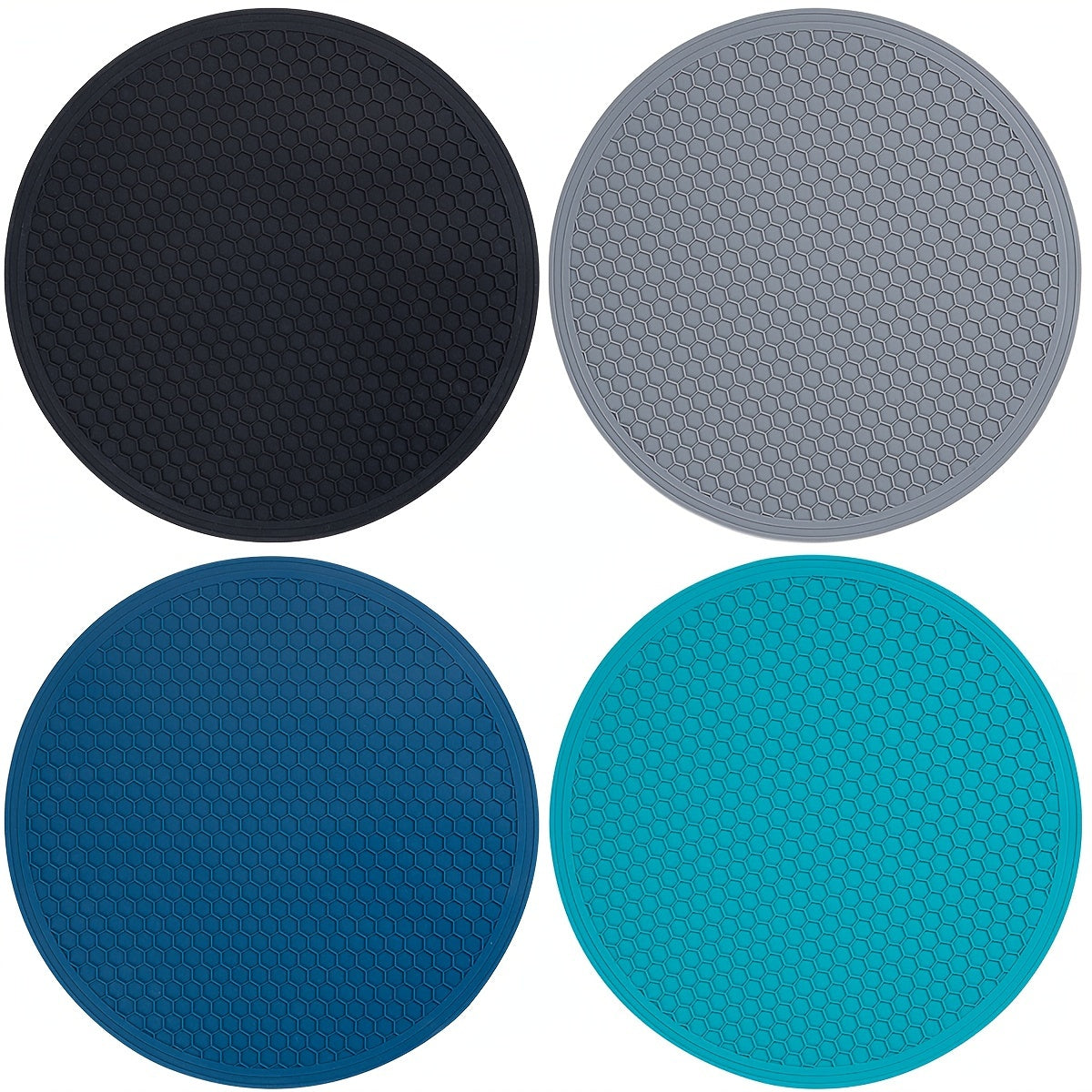 TEMU 4pcs Food Grade Large Size Multifunctional Silicone Pads, Silicone Insulation , Household Insulation Bowl Pads, Tableware Drying Pads Microwave