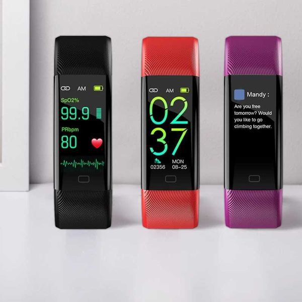 New F07t Smart Bracelet Wristband Fitness Tracker Wristband Health Tracking Rate Blood Pressure Monitor IP67 Waterproof Y241114