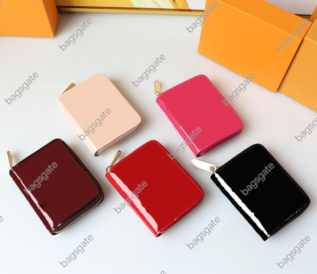 High Qualitys Designers Lacquer embossing Wallets Designer Woman Card Holders Designer Coin Purse Coin Pouch Short Small Wallets Luxury pockets