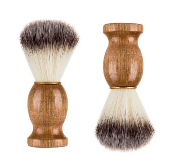 50pcs Fast Ship Nylon Hair Men&#039;s Shaver Brush Barber Salon Men Facial Beard Cleaning Appliance Shaving Tool Razor Brushes with Wood Han