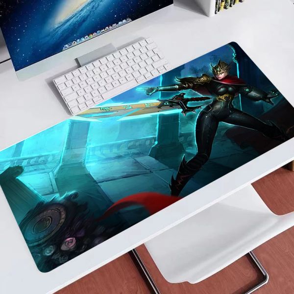 Large Gaming Xxl Mouse Pad 900x400 Riven LOL Game Mats Anti-skid Computer Desk Accessories Mousepad Laptop Cool Keyboard Mat