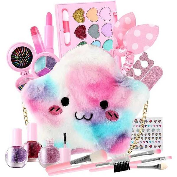 Cosmetics Toy Set Children Make Up Set Safe Washable Princess Beau Pretend Play Toys Starlike Bag Nail PolishXJ241204