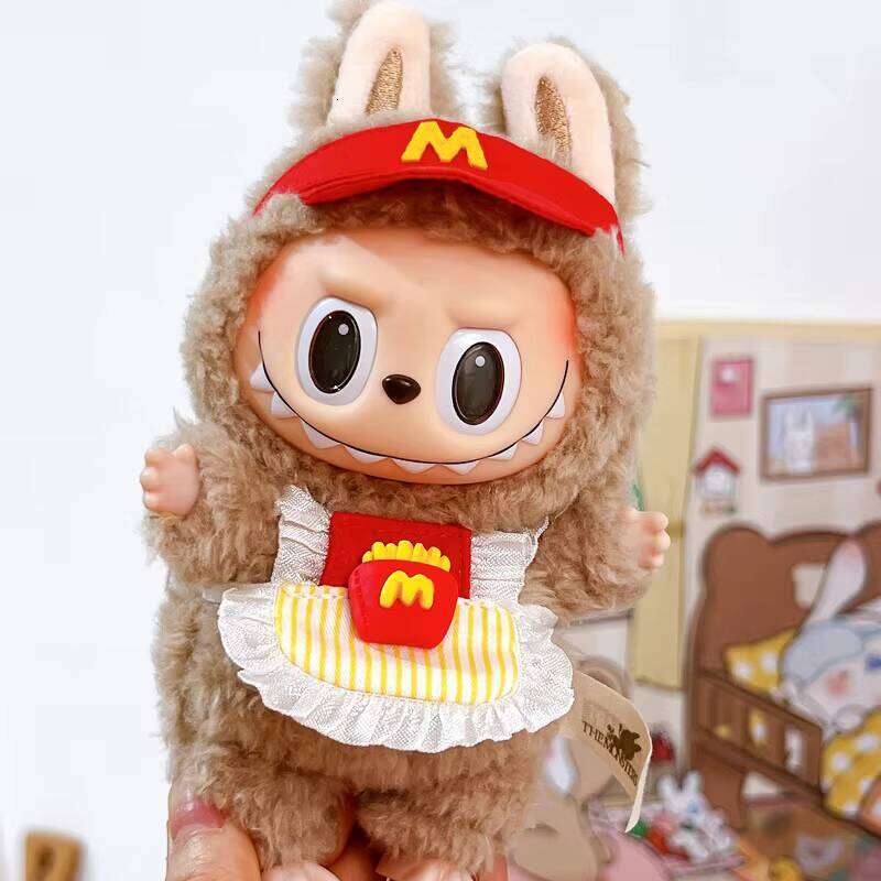 DHGadgets Pop Mart Labubu Plush Toy with French Fries Design Unique Doll Series Accessories