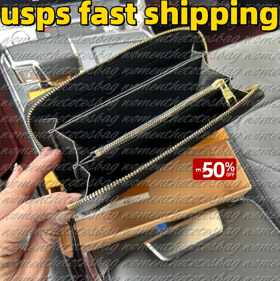 Designer Wallet Womens Mini Zippy Organizer Bag Credit Card Holder Coin Purse Key Pouch Purses Keychain Bags Clutch with Free shipping