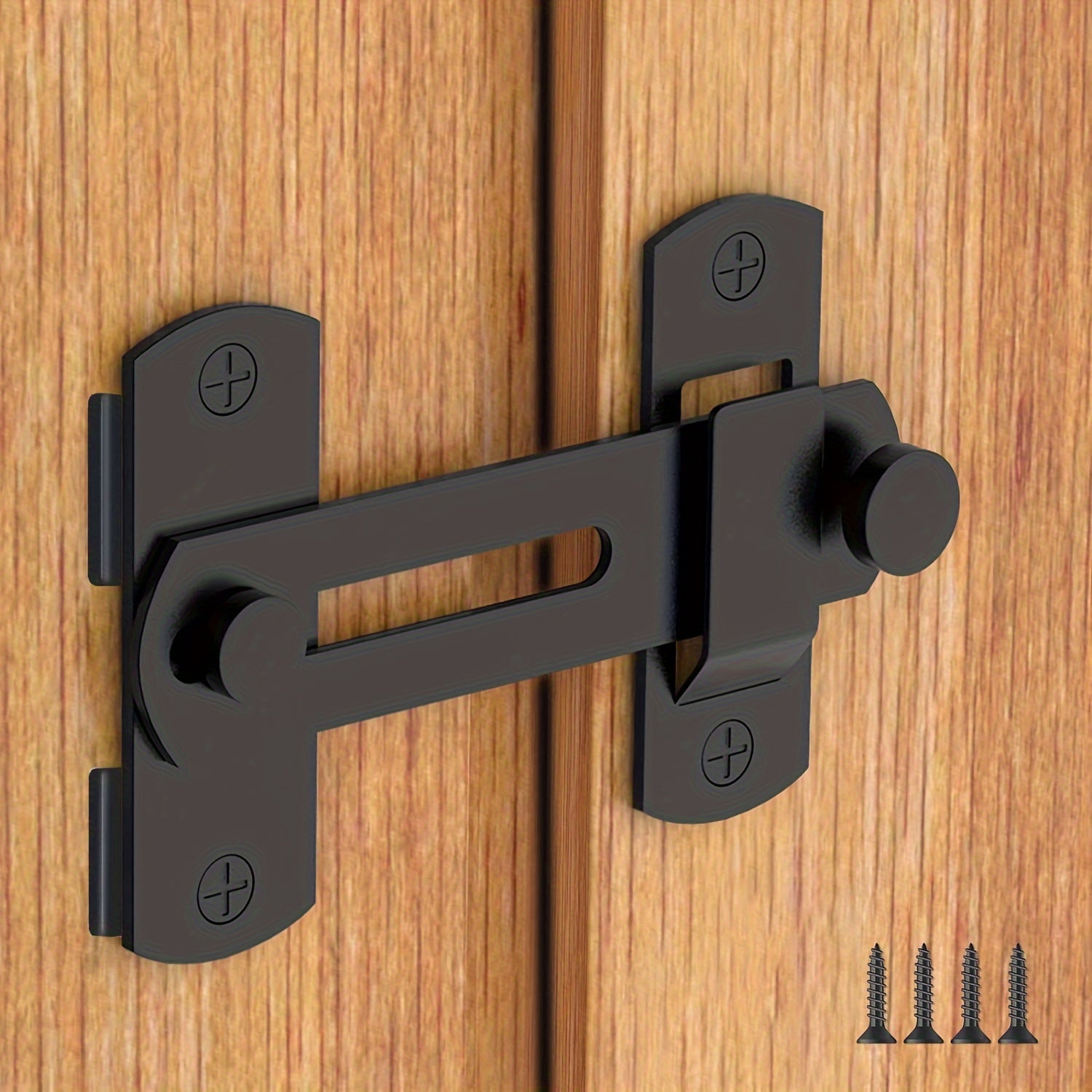 TEMU 3 Inch Stainless Steel Door - Plug-in & 180° Pivot For Anti-theft Security - Barn Doors, Pet Cages, & More - , , Mini Lock Solution