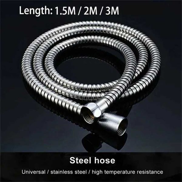 1pc Stainless Steel Flexible Shower Hose 1.5M-2M-3M Shower Water Hose Extension Plumbing Pipe Pulling Tube Bathroom AccessoriesCL240801
