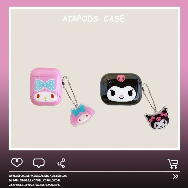 ddmygifts Meileti Kuromi Suitable Pro 1-2-3 Generation Bluetooth Wireless Earphone Cover Cute Soft Case A