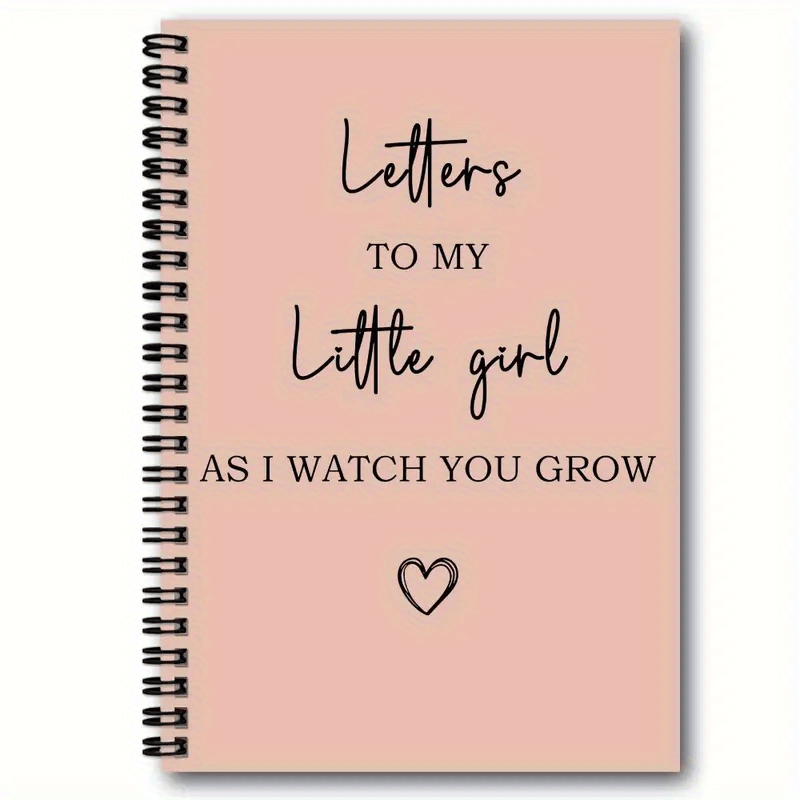 TEMU Spiral Notebook - "letter To ", Suitable For First-time Mothers' Diaries, Gifts, Gifts, Pink Cover With Heart-shaped Design, Perfect Writing,