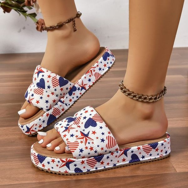 Summer 2024 Women&#039;s Thick Sole Large Solid Color Slippers Banquet Party Beach Fashion Sandals 1ab6