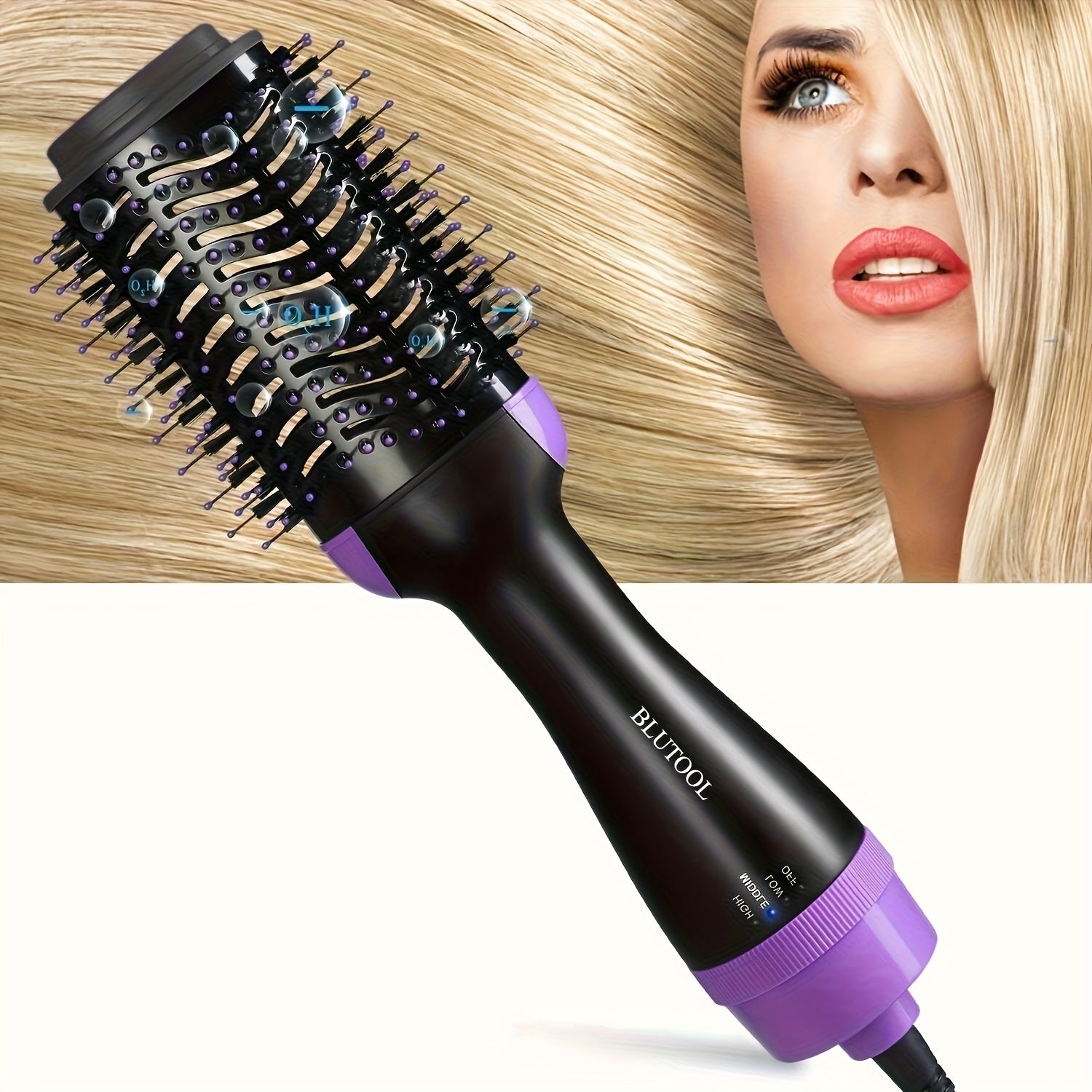 TEMU Blutool Hot Air Brush, Hair Dryers & Blower Brush With Negative Ions For Reducing Frizz And Static, For All