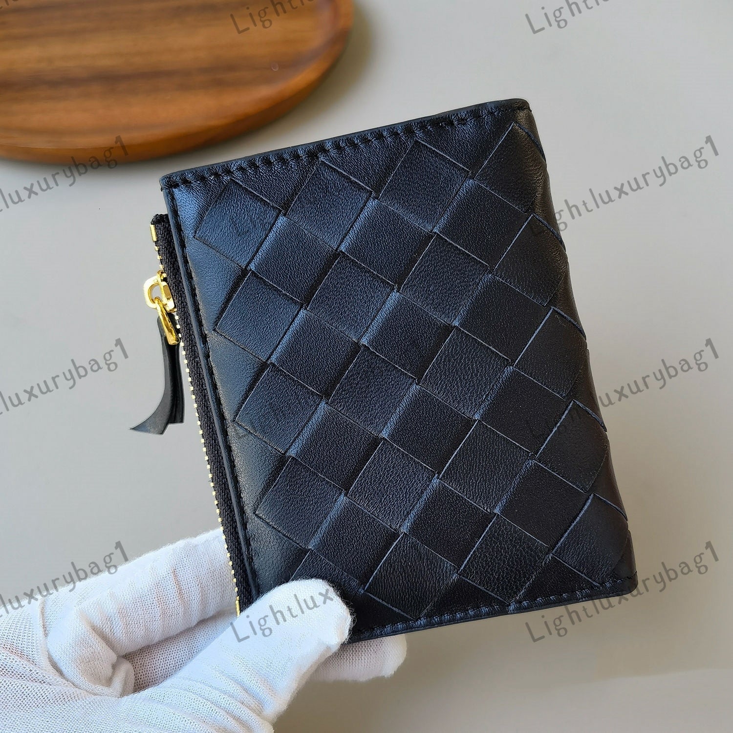 Designer Mini Intrecciato Piccolo Bi-Fold Wallet With Coin Purse Easy And Convenient Wallet Practical Crochet Purse Simple Card Holder