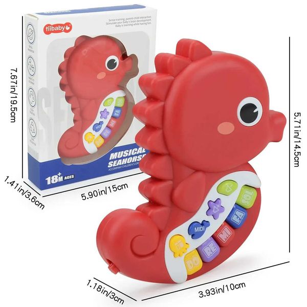 Baby Music Seahorse Toys Toddler Electronic Learning Sensory Toy Musical Piano Keyboard Lights Sounds Infant Birthday Gift66551 Y240813