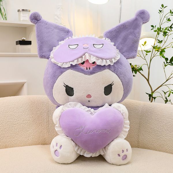 Cute 25-35-45-60cm Heart Hugging Kuromi Plush Toys Melody Doll Kawaii Children Sleeping with Plushies Gift Room Decoration Dolls 191 ies s