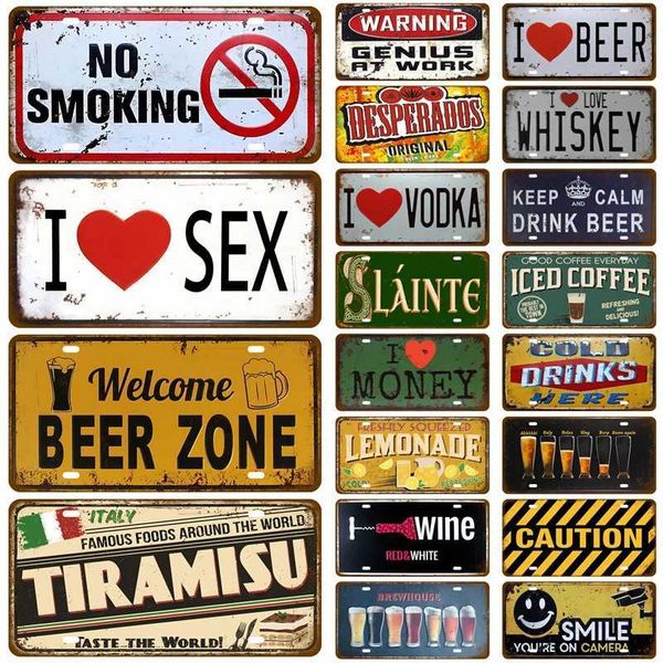 Coffee Tin Sign Vintage Metal Sign Funny Poster Tinplate Plate Home Decor For Bar Pub Club Man Cave Wall Decoration Wine BeerXJ241016
