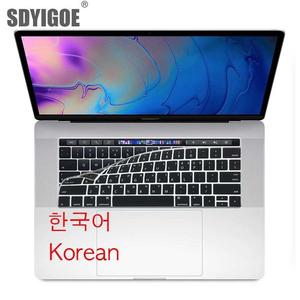 Keyboard Covers Korean US Key US Enter keyboard cover protector suitable for Macbook Pro 13Air 11 12 15 touch bar A2159 A1466 A1932-A1990-A1