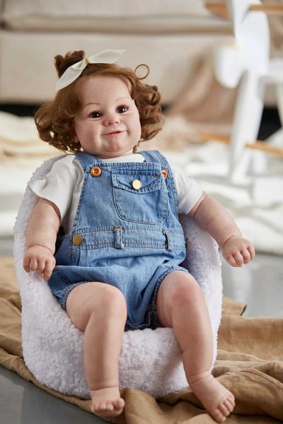 Dolls 60CM Huge Size Maddie Baby toy Toddler Popular Girl Doll with Rooted Brown Hair Soft Cuddle Body High Quality DollL24731