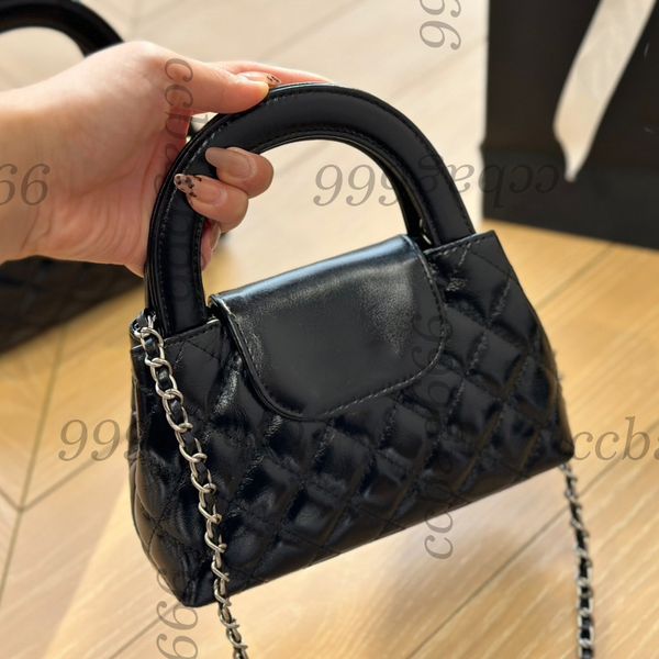23K Designer Shiny Lambskin Quilted Cross Body Portable Tote Bag Half Round Flap Turn Buckle Clutch Party Hand Bags Gold-Silver Matelasse Ch