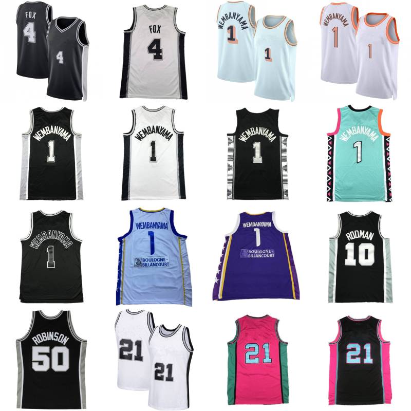 De Aaron Fox Victor Wembanyama Levallois Metropolitans Mets92 Basketball Jerseys Mens City David Robinson 21 Dennis Rodman Retro Shirts